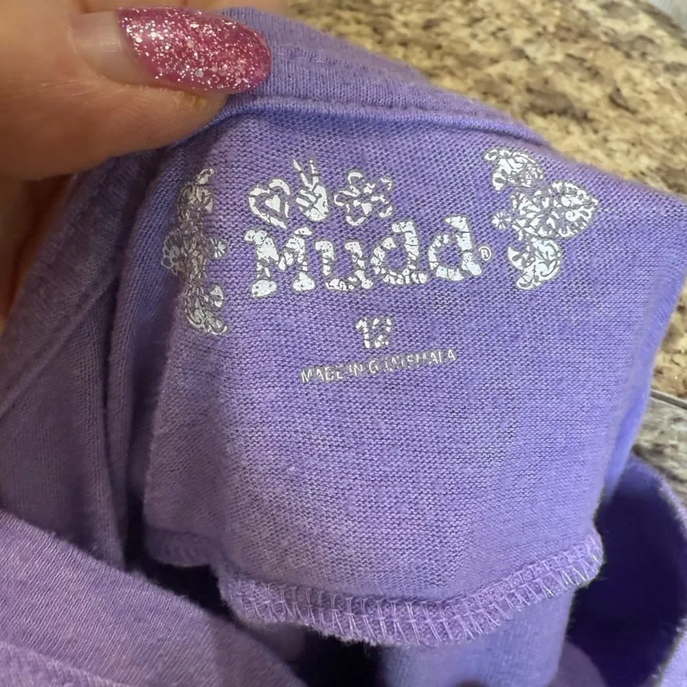 Mudd Girls Top Size 12 Purple Short Sleeve